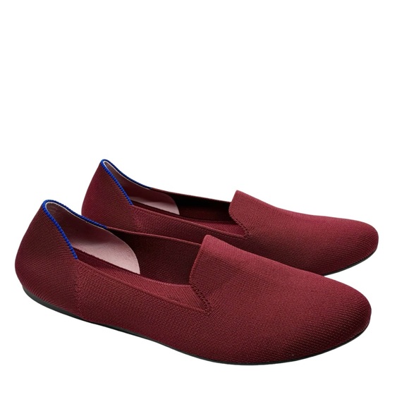Rothy’s The Loafer Round Toe Red Cinnamon Burgundy Flats Slip On Size 10 - Picture 2 of 12